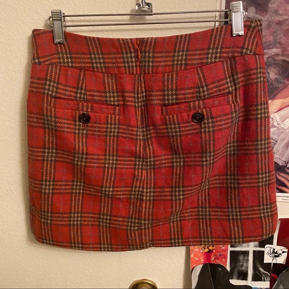 Red Plaid GAP Miniskirt w/Buttons, sz. 0 💋 - Picture 2 of 7